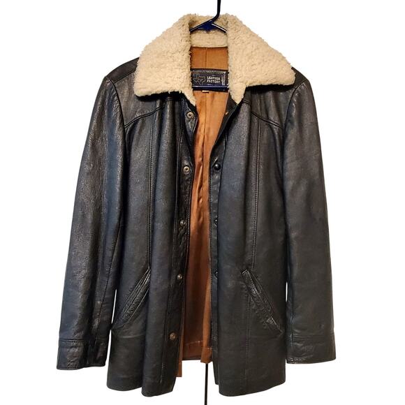 The Leather Factory Pharr Texas Mens sz 42R Bomber Aviator Jacket - Picture 13 of 14